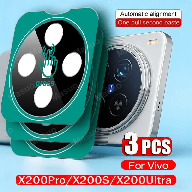 

3Pcs for VIVO X300, X300Pro/ Ultra One-pull second posting 4K Ultra HD Lens Protector, Anti-Oil Anti-Smudges AR Anti-Reflection