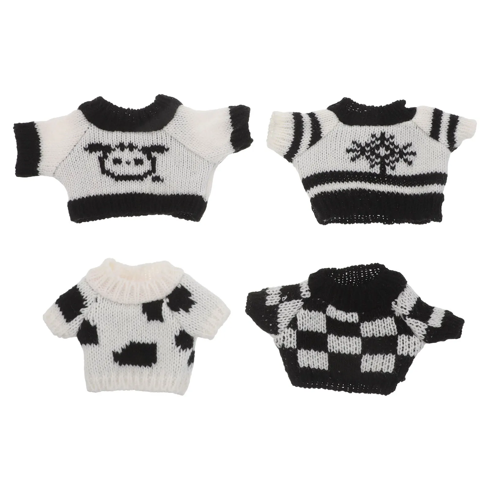 Ensemble de tenues tricotées douces pour ours en peluche de 30Cm, 4 pièces, vêtements d'hiver uniques de Style gothique, Collection de vêtements d'animaux mignons