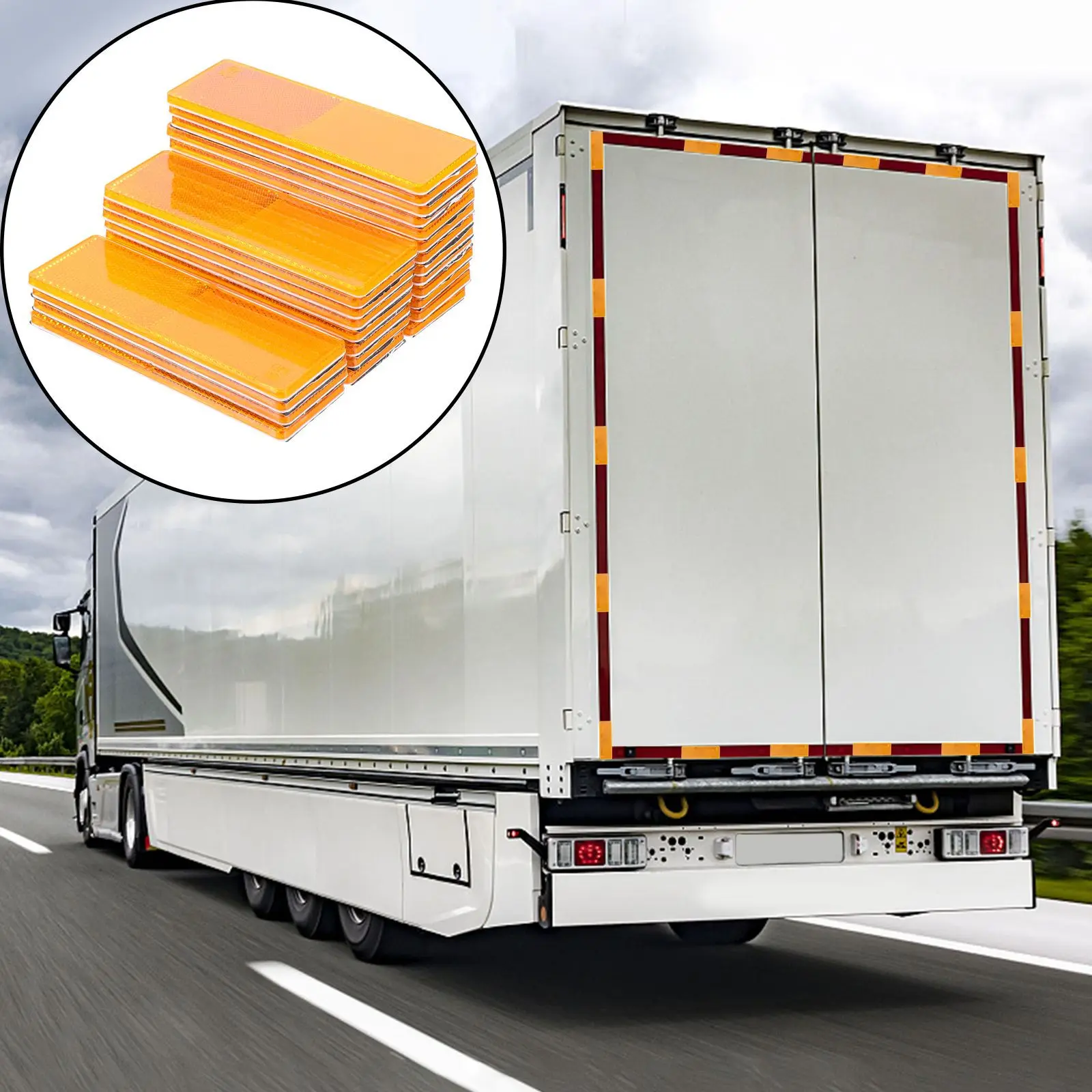 25 قطعة شريط عاكس مقاوم للماء ذاتية اللصق ملصقات عاكسة لباب السيارة تحذير السلامة للرؤية الليلية العسل #4