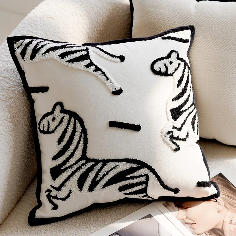 Non-embroidery Floral Cushion Cover Botanical Throw Pillow Modern Living Room Sofa Home Decor Throw