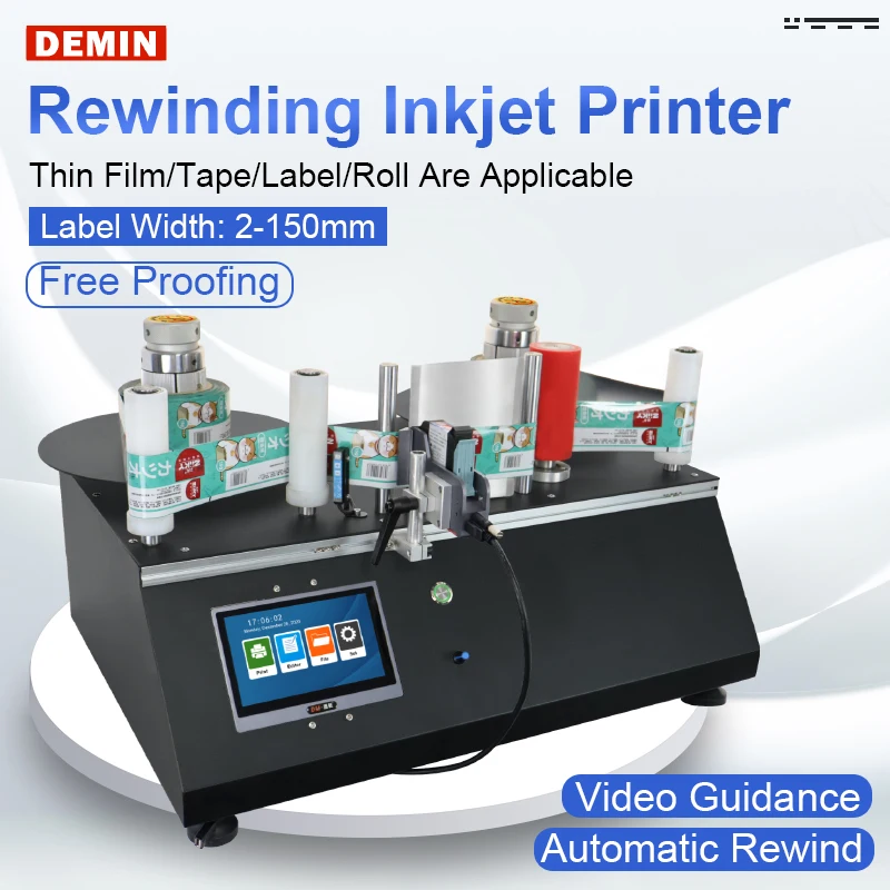 Automatic Label Rewinding and Inkjet Printer, High-speed Jet Printing Date, Batch Number, Two-dimensional Code Inkjet Printer