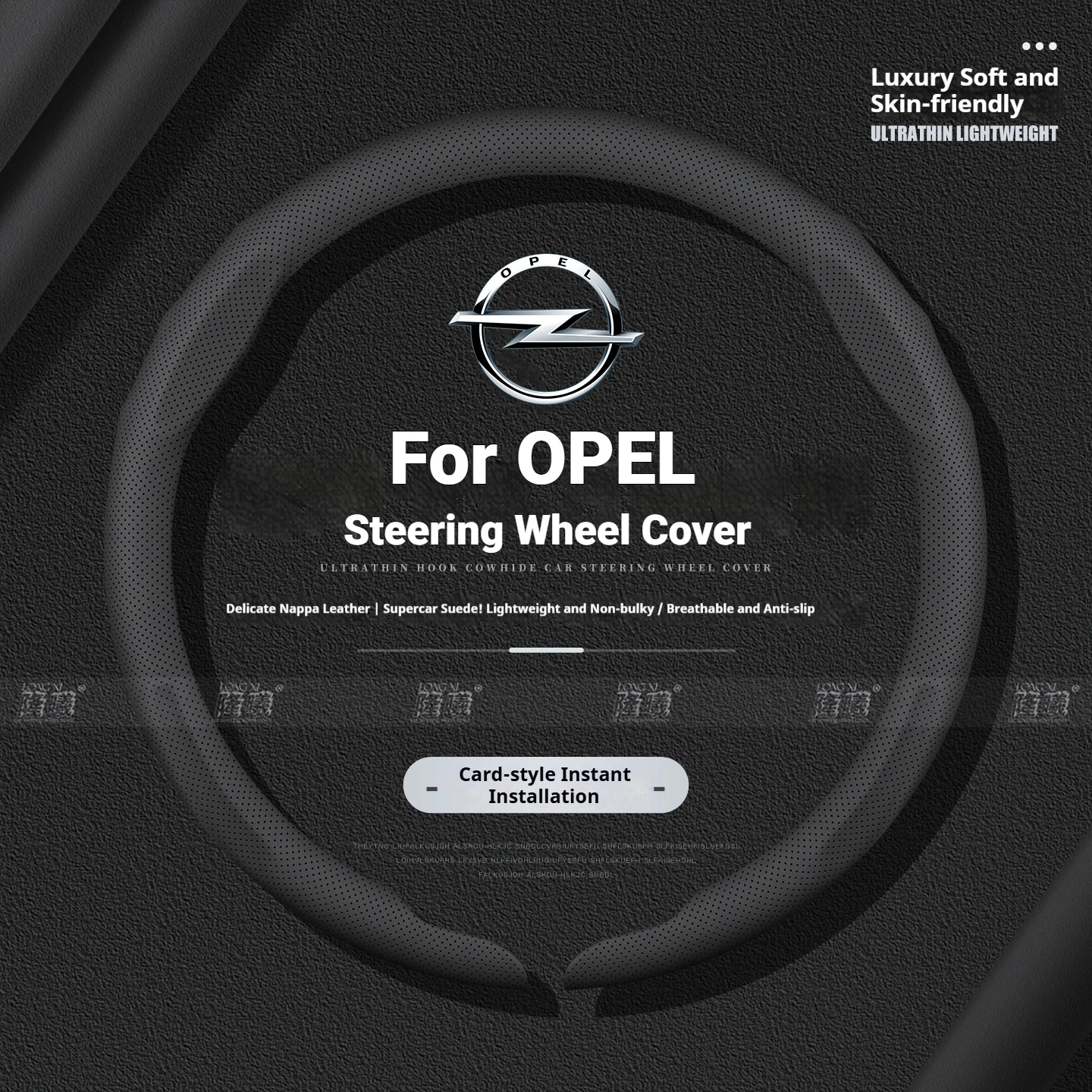Car snap-on Leathe Anti-slip steering wheel cover For Opel OPCline ASTRA CORSA INSIGNIA MOKKA VECTRA GTC Tigra Auto Accessories