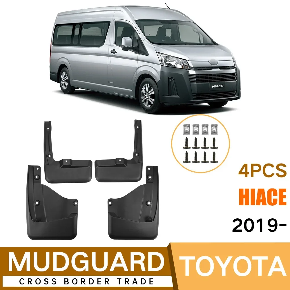 4Pcs For Toyota Hiace 2019-2025 No Drill Mud Flaps for 4 Wheels, Rear Wheel Liners, Exterior Accessories