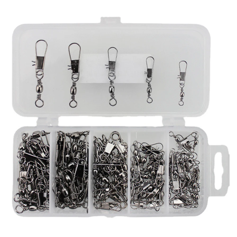 

Ideal For Angler Use Ball Bearing Swivel Seamless Rotation Fishing Swivels Abrasion Resistant Design Multiple Sizes Included
