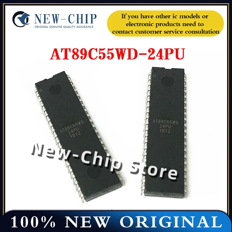 5PCS-100PCS/LOT  AT89C55WD-24PU  DIP-40  Microcontroller chip IC  New Original  AT89C55WD