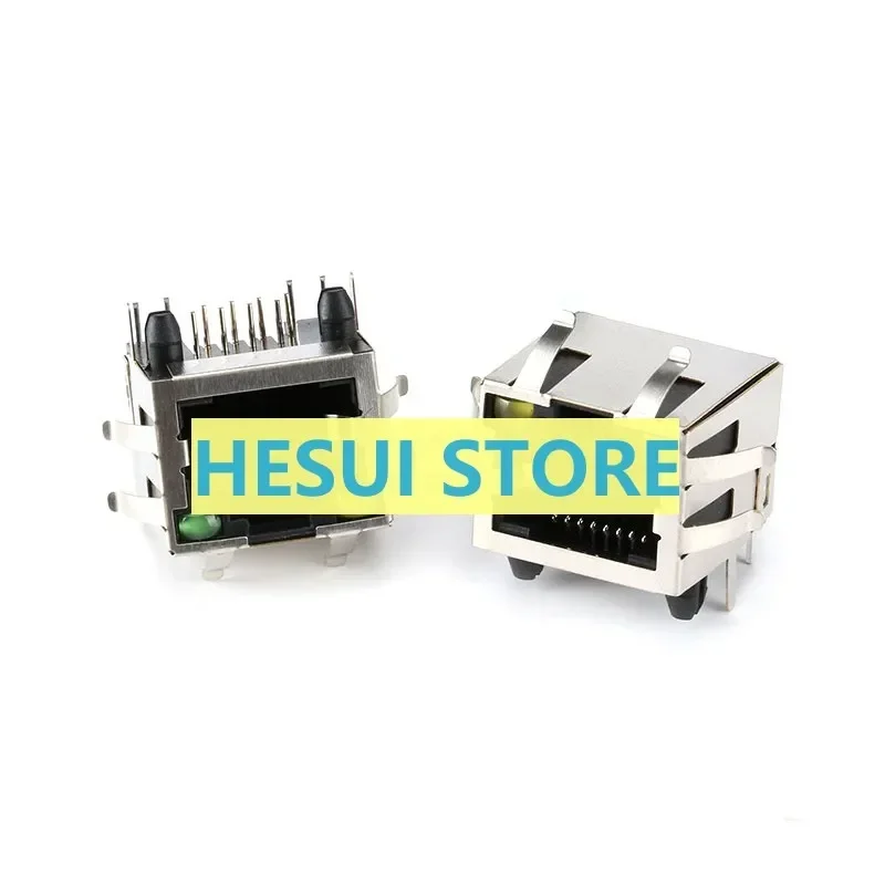 1/5PCS Buckle light RJ45 Shielded network socket Network port crystal connector Network cable connector 8P