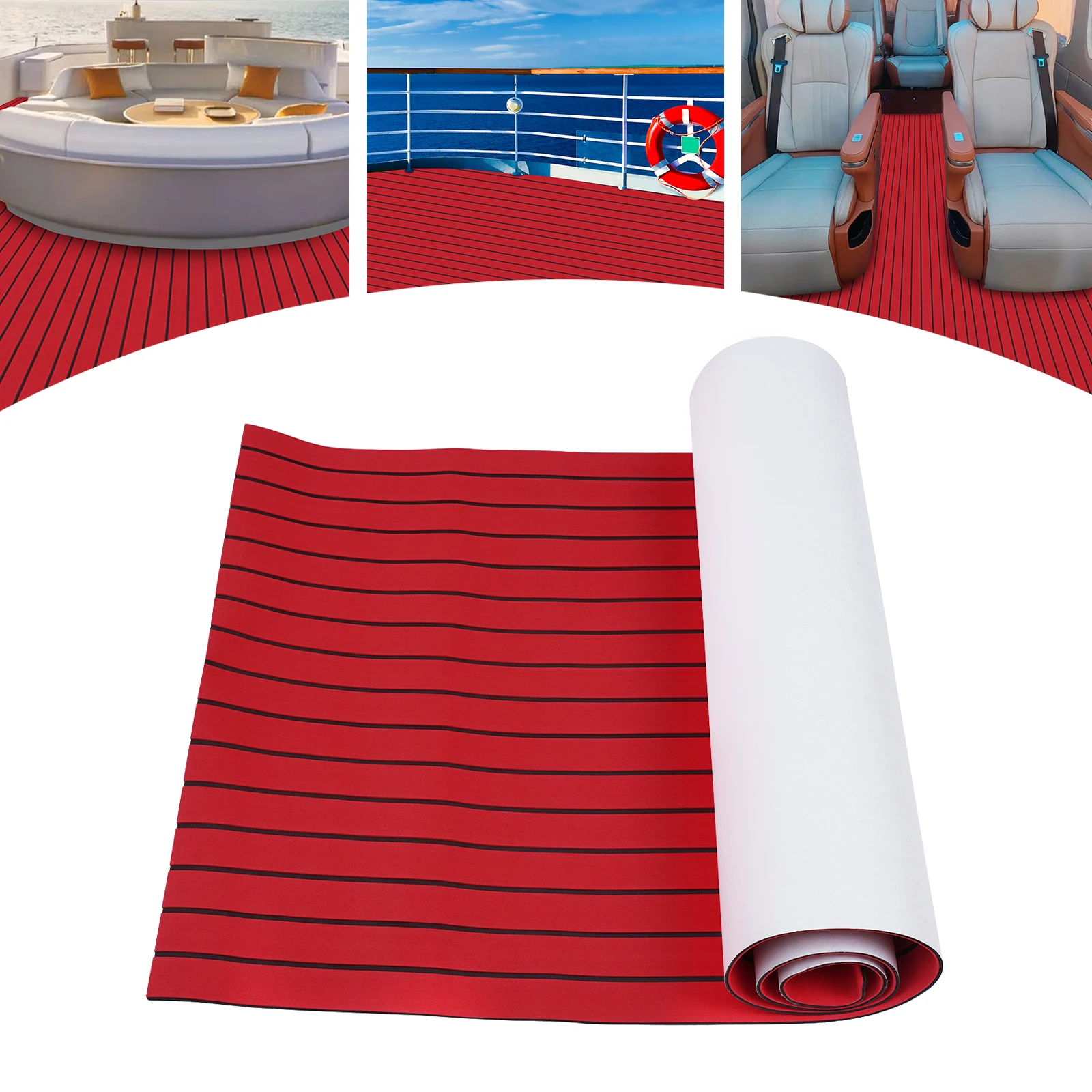 

Коврик из тикового дерева толщиной 6 мм, 240x90 см, самоклеящийся водонепроницаемый противоскользящий пенопластовый морской напольный коврик для лодки, морской яхты, тренажерного зала