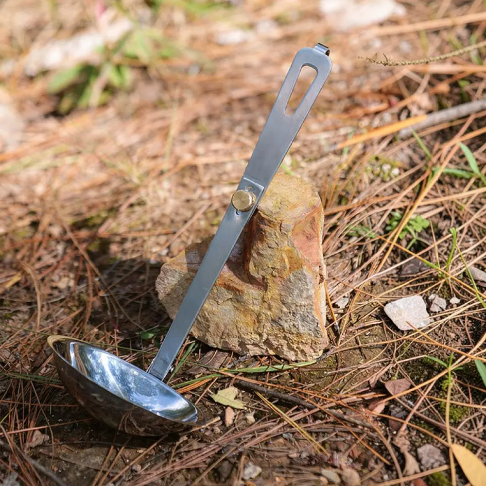 Stainless Steel Collapsible Soup Ladle For For Campleader Outdoor Camping Gear Long Handle Portable Picnic Hiking Cooking Tool