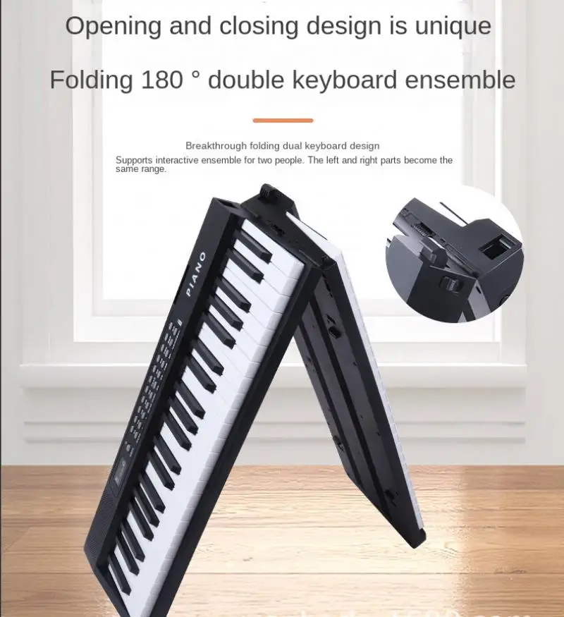 Beginners Children 88 Keys Foldable Electric Piano Portable Practice Stage Performance Rechargeable Musical Instrument