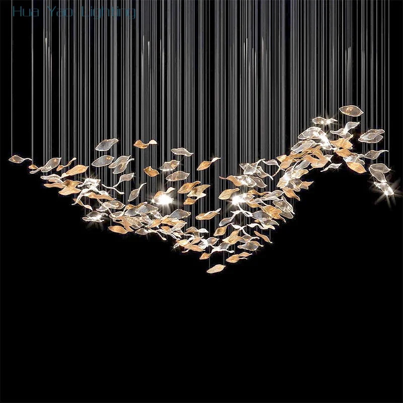 

Indoor decoration pendant light, ceiling, LED custom engineering, glass pendant light