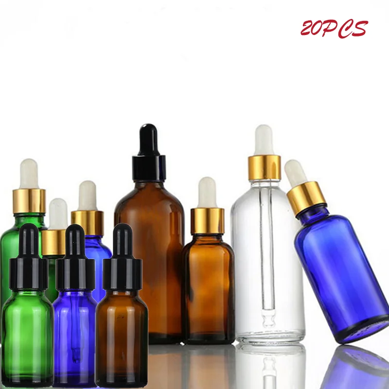 

20pcs Dropper Bottle Glass Refillable Bottle Perfume Container with Pipette for Essential Oil Cosmetic Leak Proof Travel Bottles