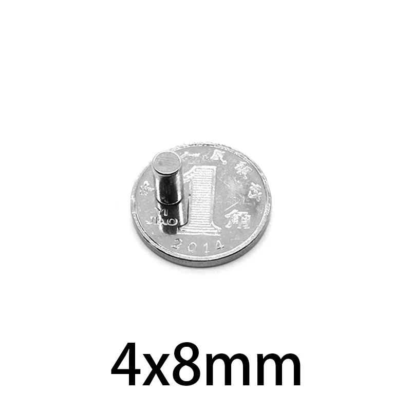 4x8 مللي متر مغناطيس قوي مستدير 4*8 مغناطيس قرصي سميك للثلاجة ، DIY ، البناء ، العلمي ، الحرفية ، التعليم 4x8