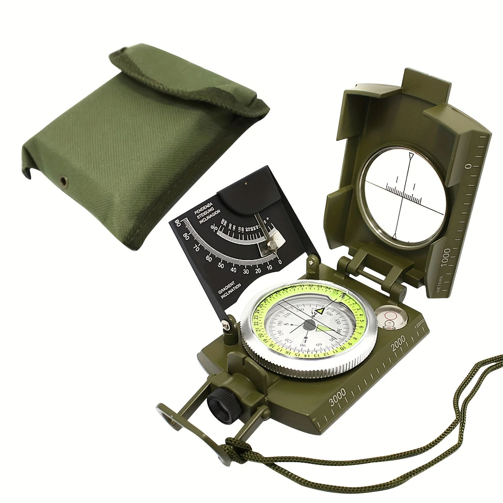 Multifunctional Luminous Dial Waterproof Anti-fog Accurate Compass For Hiking Camp