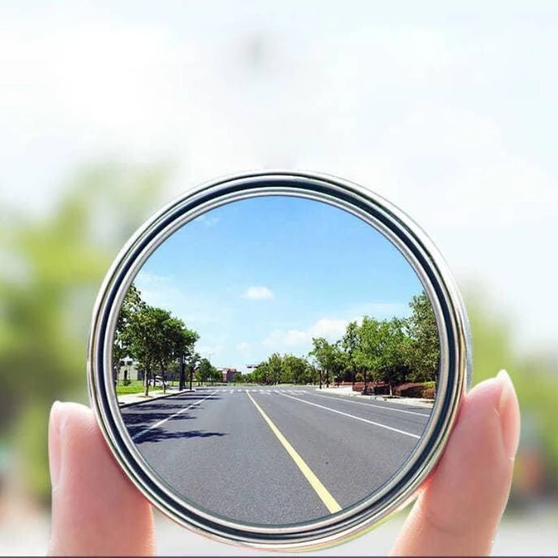 2Pcs Car Mirror Convex Mirror Blind Spot Auto Rearview Mirror 360 Degree Rotation Wide-angle Round Blind Spot Rear-view Mirror