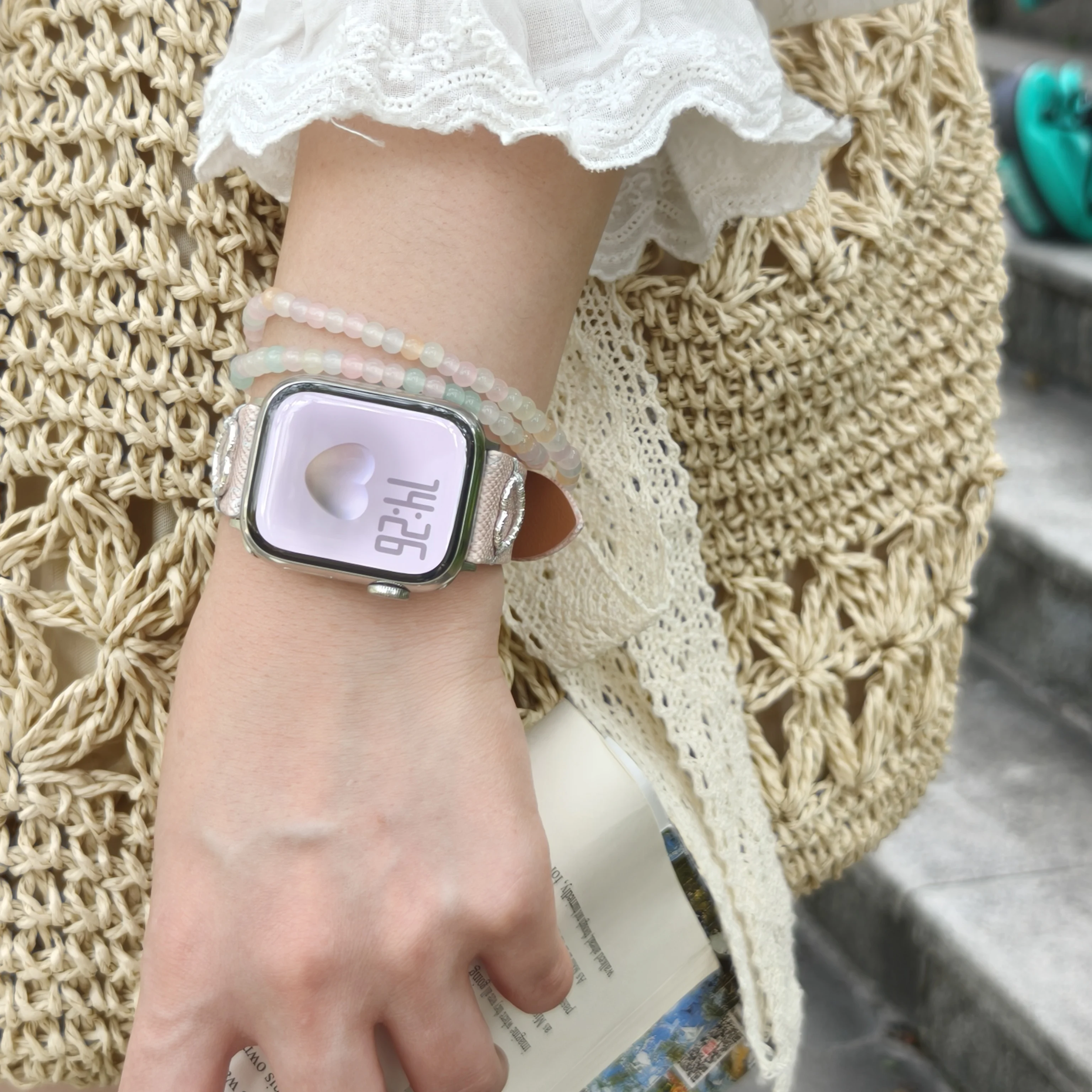 حلقة جلدية ممتازة لسوار ساعة أبل للنساء 10/9/8/7/6/5/4/3/2/1 SE 38 مللي متر 40 مللي متر 41 مللي متر 42 مللي متر 44 مللي متر 45 مللي متر 46 مللي متر 49 مللي متر حزام