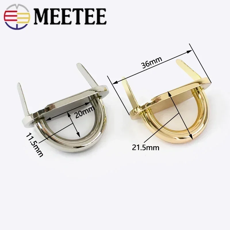 2-10Pcs 20mm Metal Ring Buckles For Bag Strap Arch Bridge Buckle Side Clip Hook Handbag Connector Clasp Loop DIY Accessories