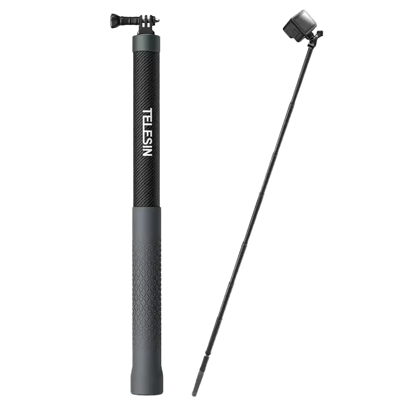 

1,2 м 3 м углеродное волокно селфи-палка монопод выдвижной складной совместимый GoPro Insta360 Osmo Action для экшн-камеры DJI 1/4