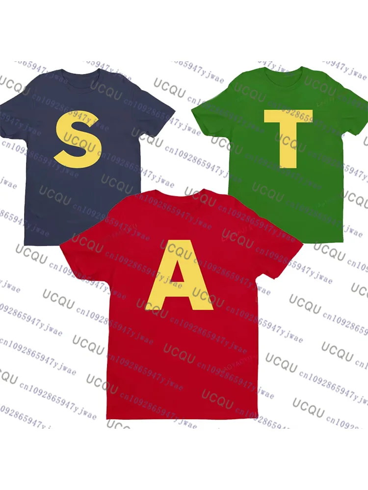 Alvin and The Chipmunks Cosplay Short Sleeve T-shirt Autumn Unisex S/P Movie Nerd Geek Anime Fashion Cotton Men's Tshirt Tops