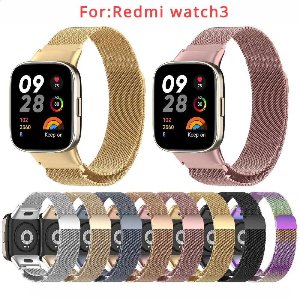 Стальной Миланский магнитный ремешок для Redmi Watch 3, умный браслет, сменный Браслет для Redmi Watch 3, металлический ремешок на запястье