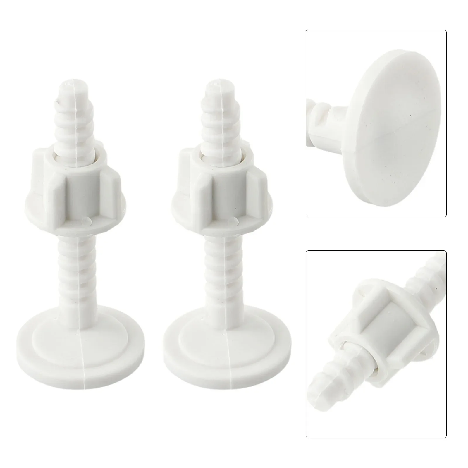 2PCS Toilet Lid Hinge Bolt Screw Repair Kit With Fixing Accessories For Toilet Seat Replacement Plastic Design