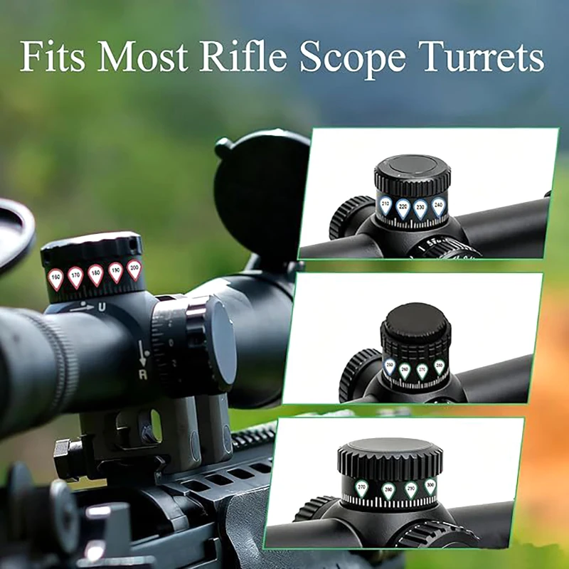 

10Sheets 10*5cm Rifle Scope Turret Stickers Rifle Scope Turret Tags For Close-Range&Mid-Range Precision Target Shooting Hunting
