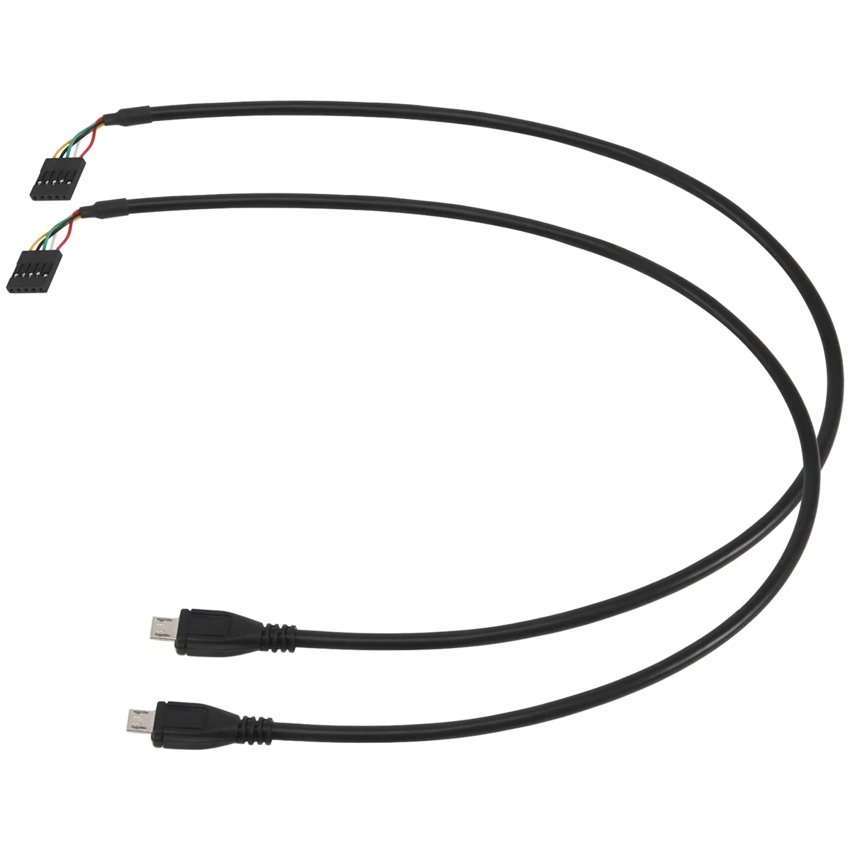 Adaptateur de carte mère femelle vers micro USB mâle, 5 broches, câble d'extension Dupont, 50cm, lot de 2