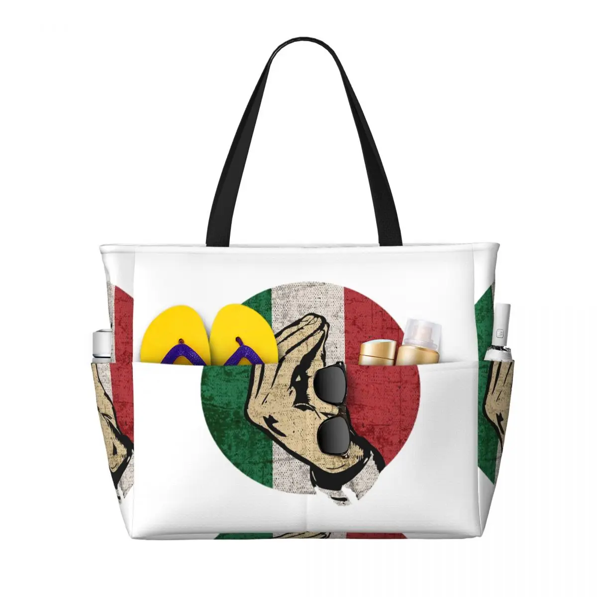 

Итальянская пляжная сумка с жестами рук и пением на языке, спортивная сумка для занятий йогой, большая сумка-тоут, женская дорожная сумка, сумка для фитнеса