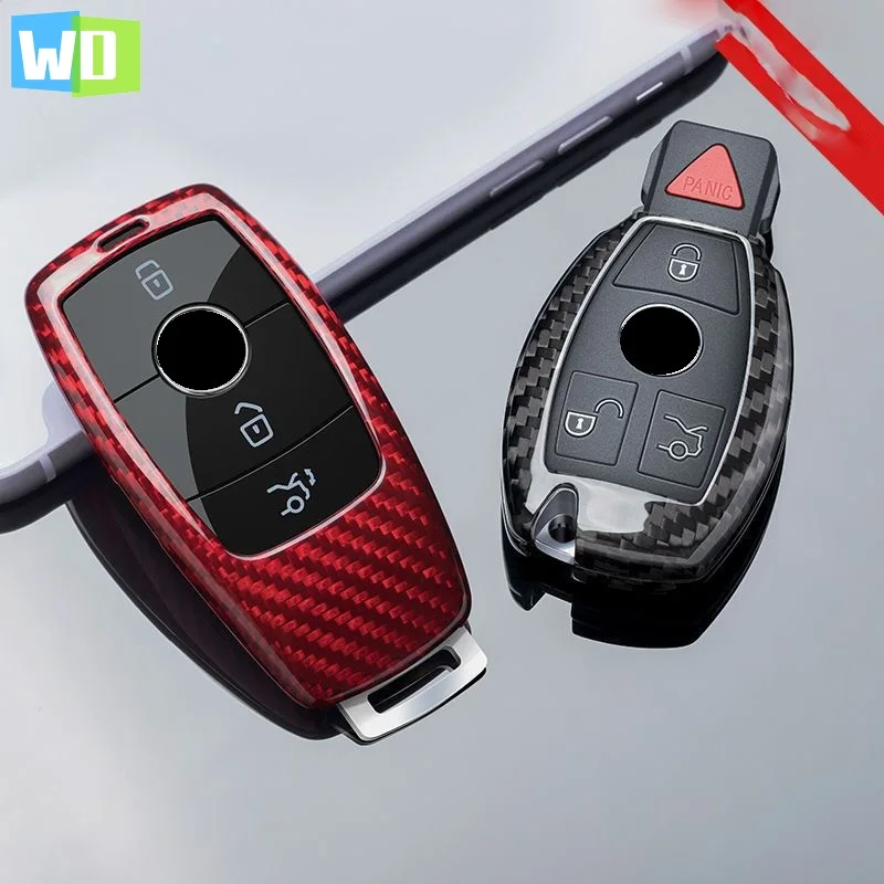 

Real Carbon Fiber Key Case Cover Key Case Protective Shell Holder For Mercedes Benz AMG A B R E G Class GLK GLA W204 W251 W463