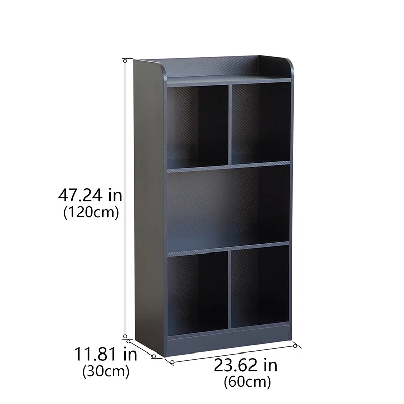Multifunctional Cube Storage Organizer 3-Tier Book Shelf with Back Panel 6 Cube 3 Shelf, Stability and Durable Bookcase