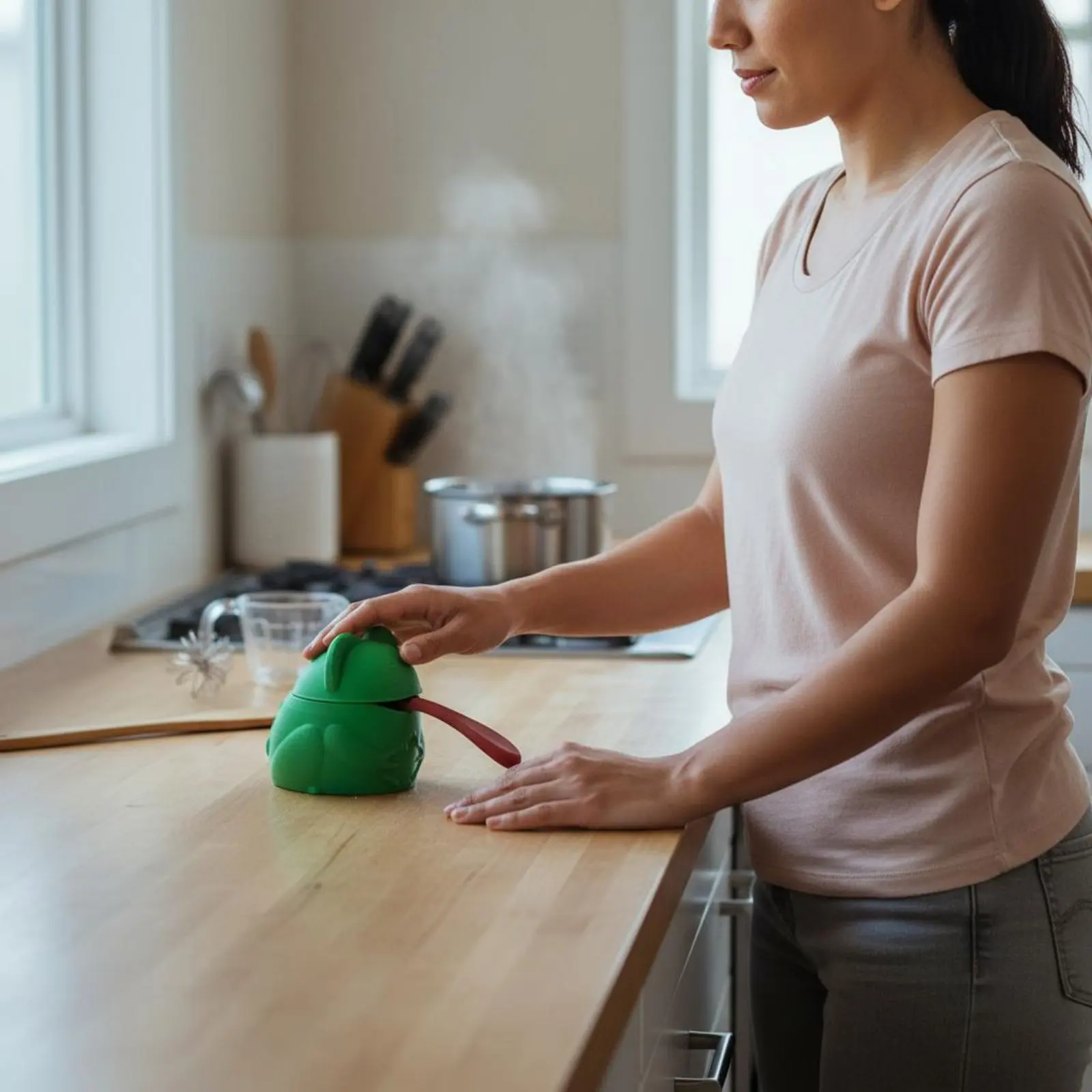 Frog Lid Seasoning Jars 3D Printed Frog Seasoning Container Household Storage Airtight Artisanal Look for Kitchen