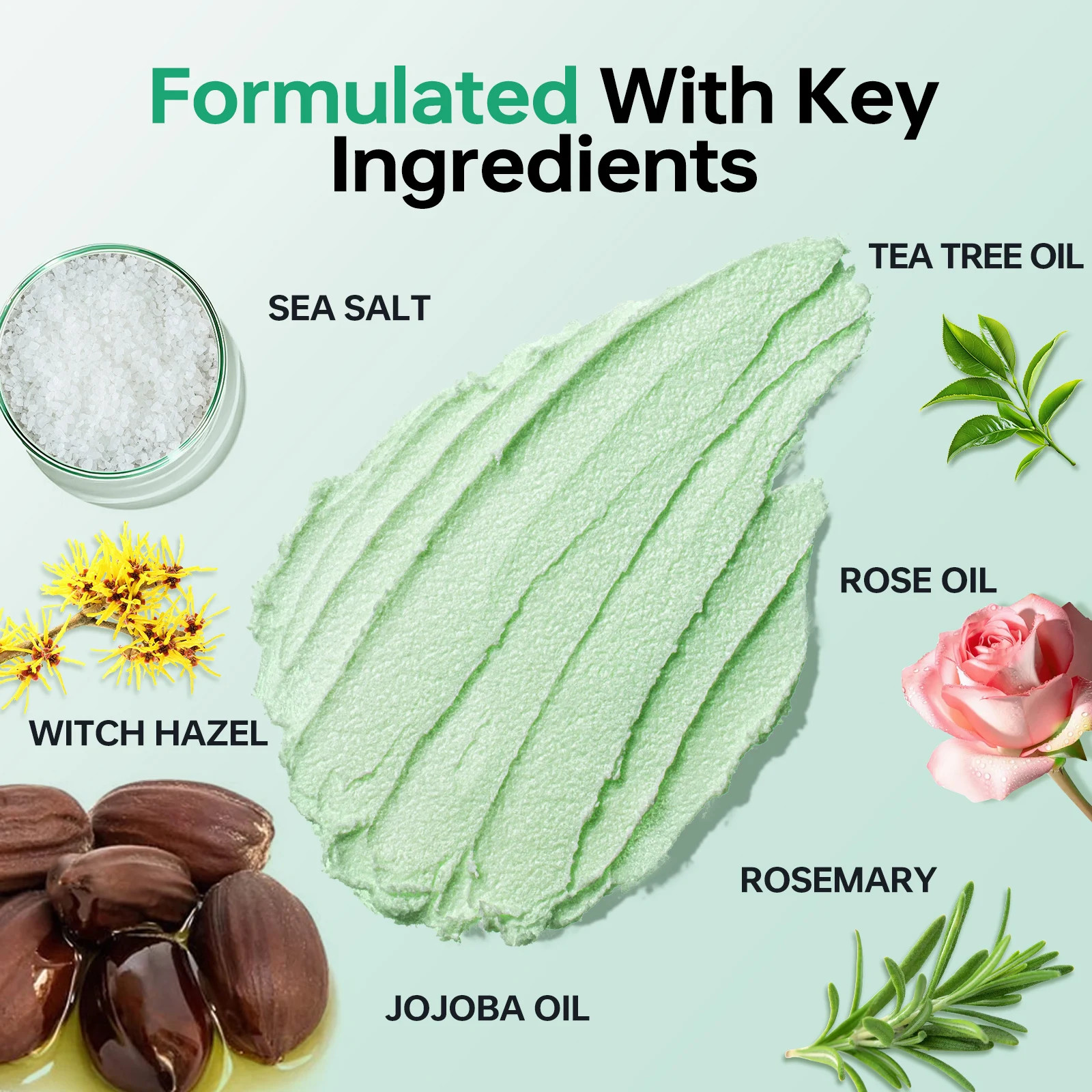 منظف تقشير لفروة الرأس 250 مل من روزماري للتحكم في زيت فروة الرأس للحكة والتحكم في فروة الرأس وعلاج العناية بالشعر 8.80 أونصة سائلة