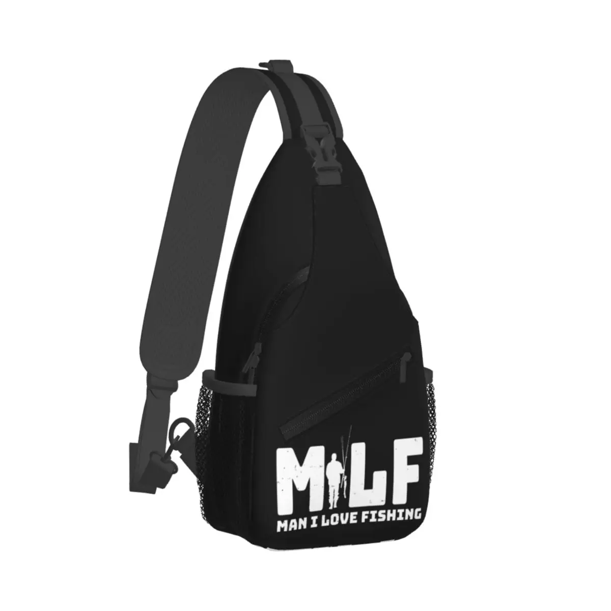 

MILF Man I Love Fishing Retro Crossbody Sling Bag for Men Women Chest Bag Shoulder Backpack Daypack for Hiking Travel Sports Bag