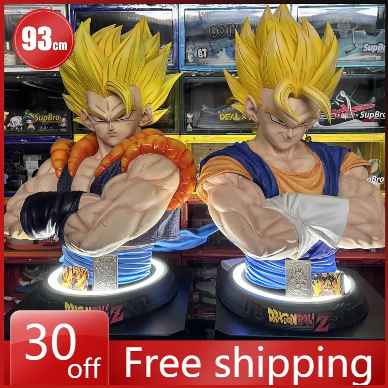 

93cm Dragon Ball Figure Peripheral Vegeta Bej Ta Yonsei Super Saiyan Oversized 1/1 Bust Can Glow Room Decoration Toy Gifts