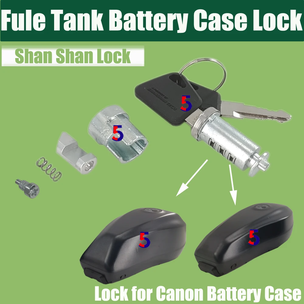 Shanshan Lock & Keys for Ebike Fule Tank Electric Bicycle Battery Case/Canon Battery Case Lock with Keys/Ebike Battery Case Lock