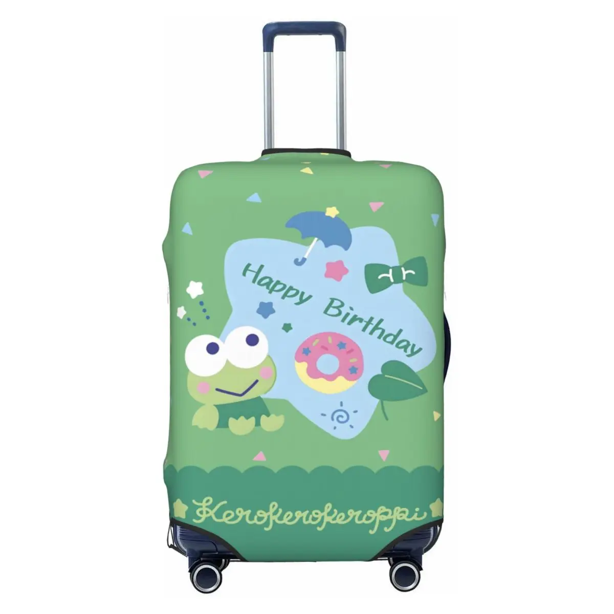 

Custom Keroppi Big Eyed Frog Luggage Cover Protector Funny Adorable Cartoon Travel Suitcase Protective Cover for 18-32 Inch
