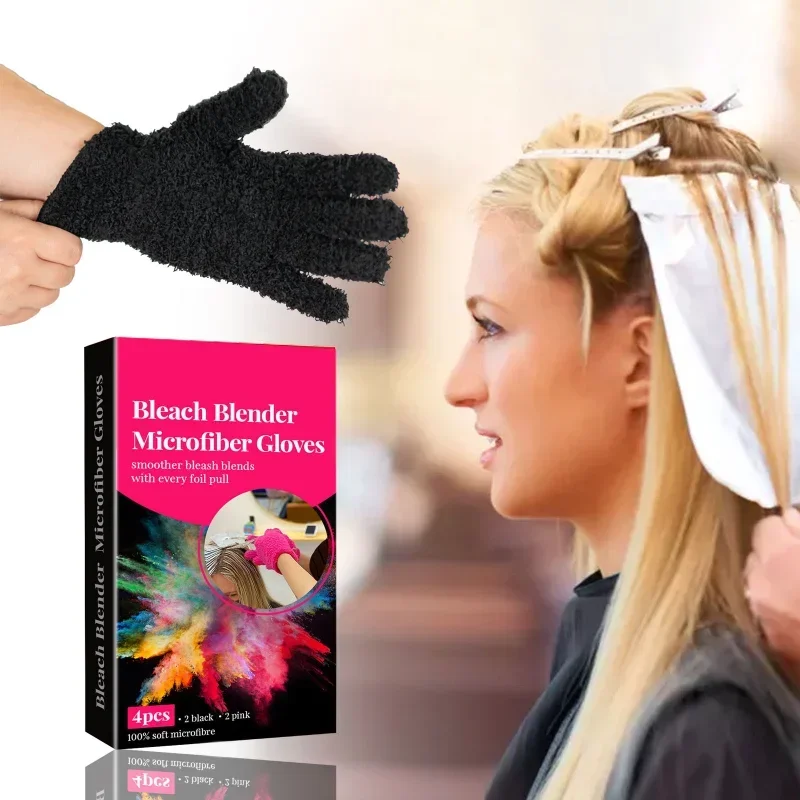 2pcs/box Hair Dye Bleach Blender Gloves Hairdressing Salon Hairstylist Gloves Perm Curling Heat Resistant Hair Care Styling Tool