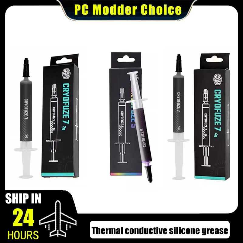 

Термопаста CoolerMaster Cryofuze 5 / Cryofuze 7 для ПК/ноутбуков, ЦП/ГП/ОЗУ, с нанотехнологиями силикона для лучшей теплопроводности