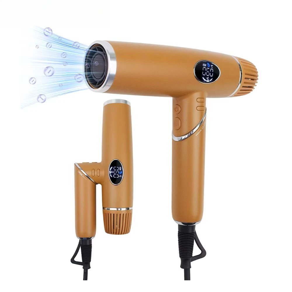 Foldable Portable Cordless Hair Dryer, 1600W Mini Rechargeable Professional, High Speed Handheld Blow Dryer for Hotel Use