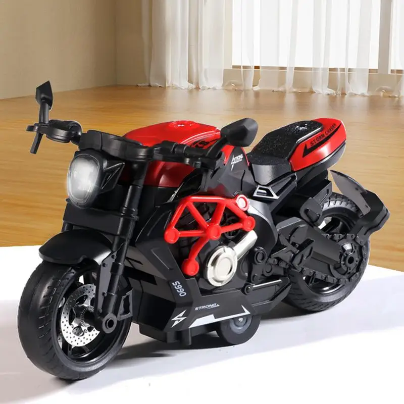 Mini moto jouet nervure arrière véhicule inertiel, modèle réaliste 402, simulation Hurbike, lumières clignotantes colorées, moteur cool