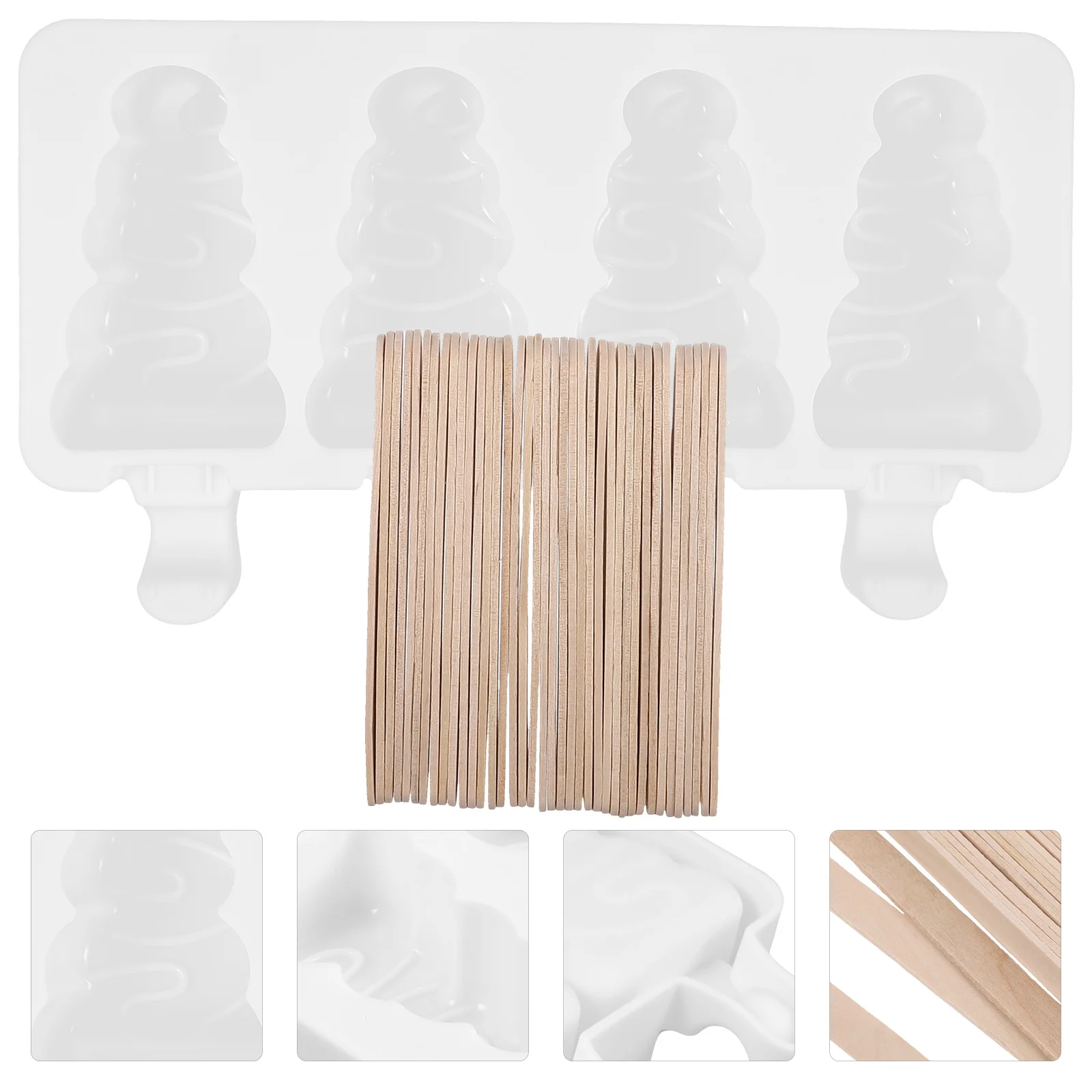 

1 Set Silicone Ice Cream Molds Reusable Diy Tool For Homemade Summer Treats Non-Stick Kids Ice Cream Maker Mould Kitchen Bar