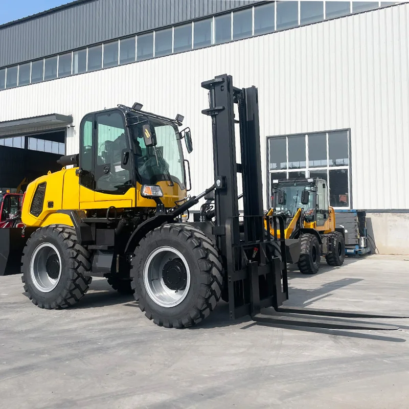 Factory CE EPA Japanese Engine 4Wheel Forklift for Warehouse Port Farm 4Ton 5Ton  6Ton Rough Terrain Forklift for Sale