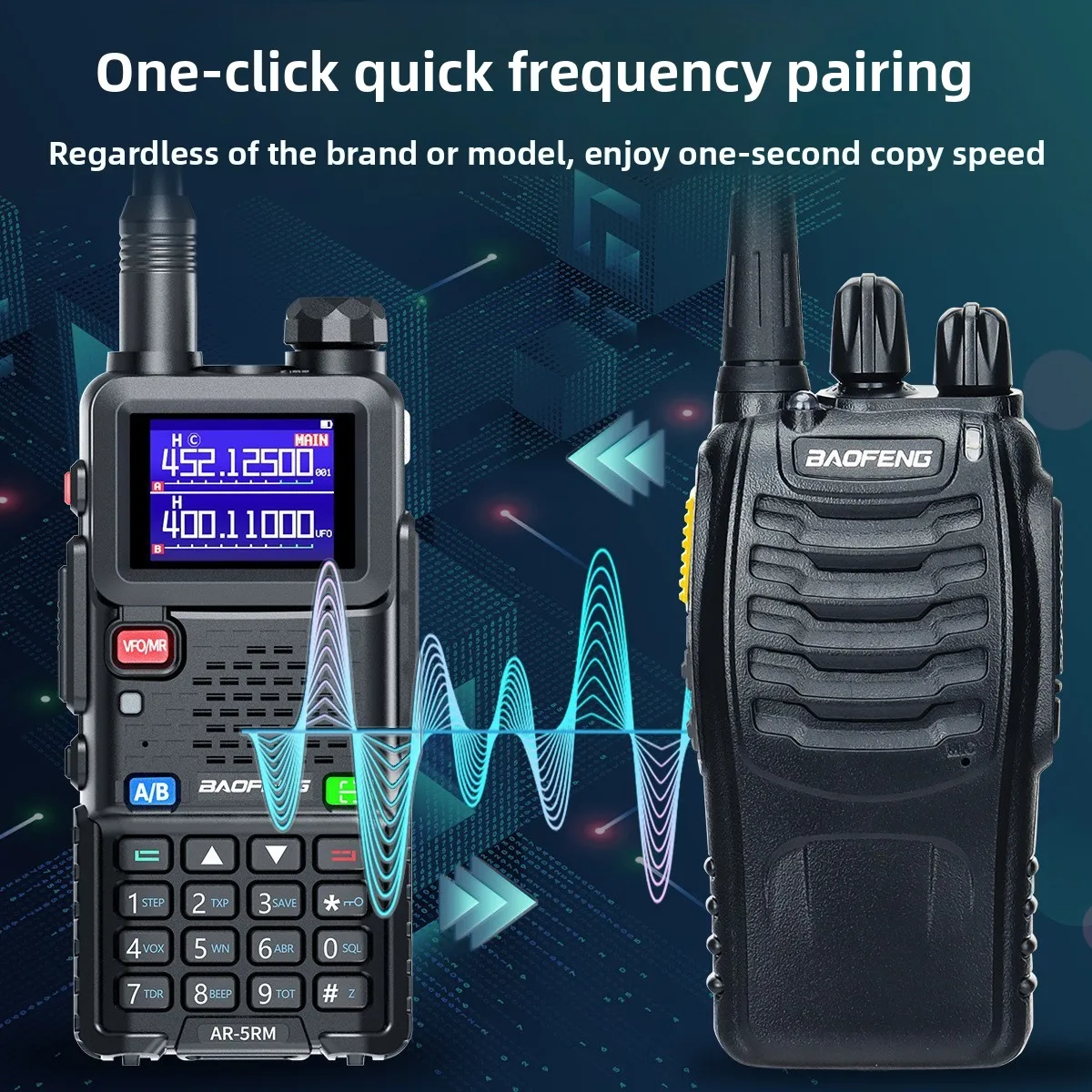 BF-888SD Upgraded Walkie Talkie One-key Frequency Matching, Type-C Charging Dustproof, Professional for Commercial Civil