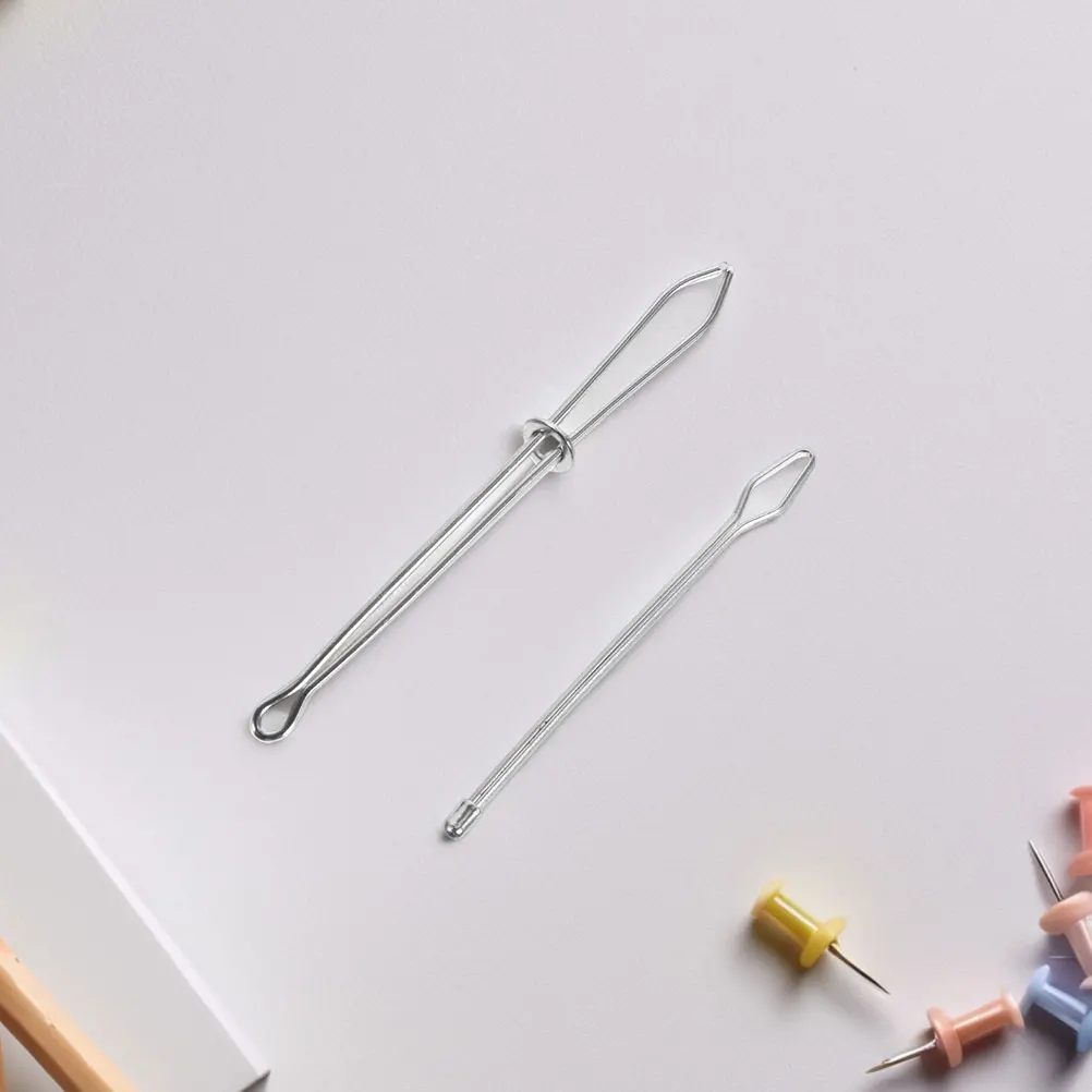 

4 Pcs Belt Threader Needle Threaders Rubber Band Drawstring Tool Sewing Accessories Iron Convenient Household DIY Metal Portable