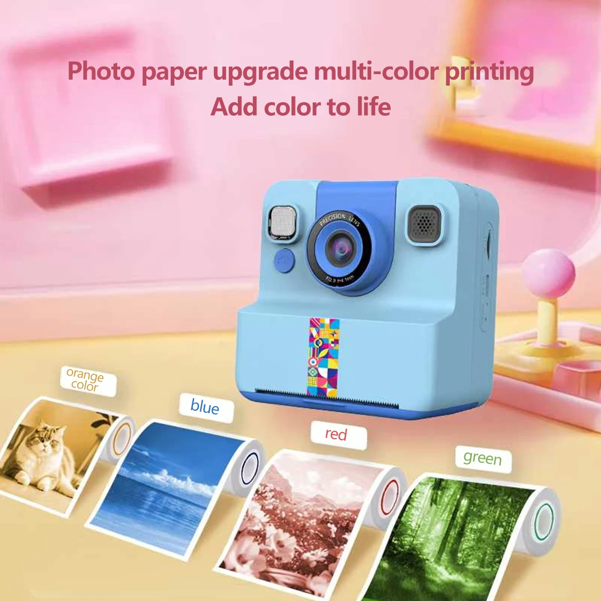 Thermal Printer Papers 57mm Color Papers for Camera Instant Print Kids Camera Printing Inkless Mini Portable Photo Printer view 6