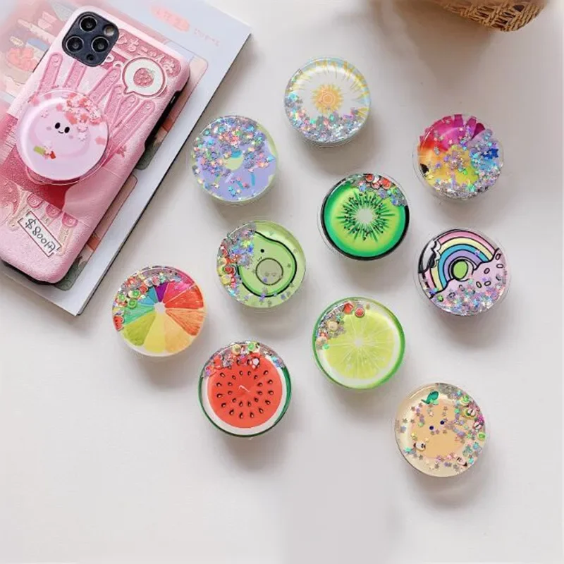 

Милый мультяшный фруктовый блестящий желе, держатель-подставка для телефона для IPhone, Samsung, Huawei, Xiaomi, универсальные держатели для телефонов