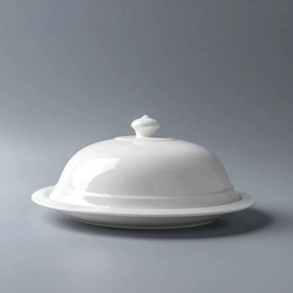 

French Style Ceramic Steak Serving Tray with Lid Exquisite Craftsmanship Smooth Surface Easy to Clean Perfect for Home and