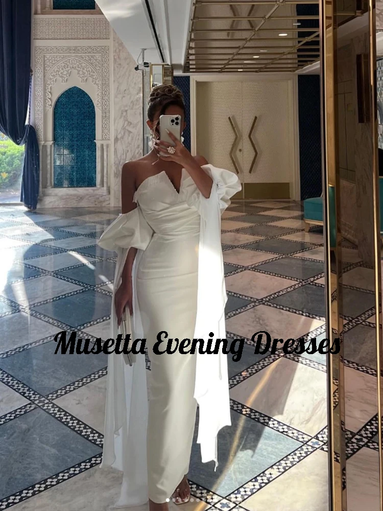 Musetta Modern Evening Gowns Tassel Small V-Neck Corset Top Formal Prom Dresses Backless Ankle-Length Robe De Soirée Customized