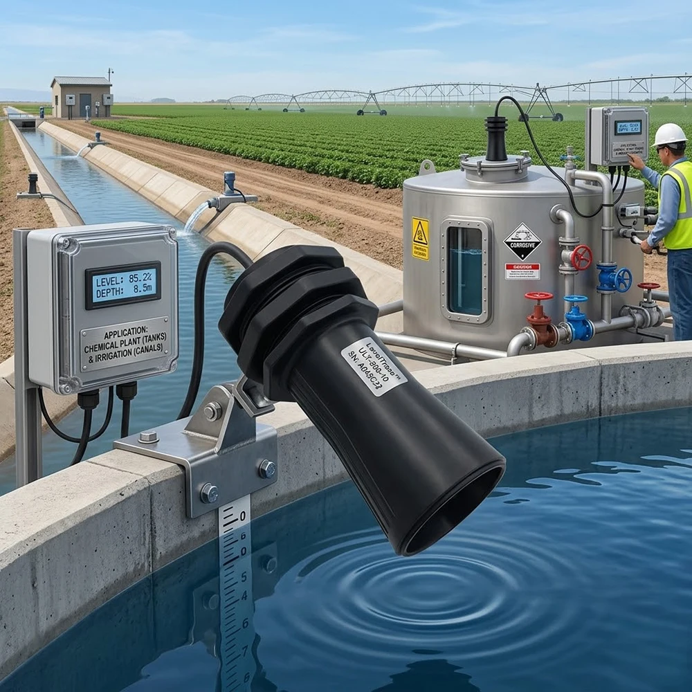 4G WIFI LoRaWAN Wireless Ultrasonic Liquid Level Sensor Narrow Beam Water Level Transmitter for Tank Remote Monitoring