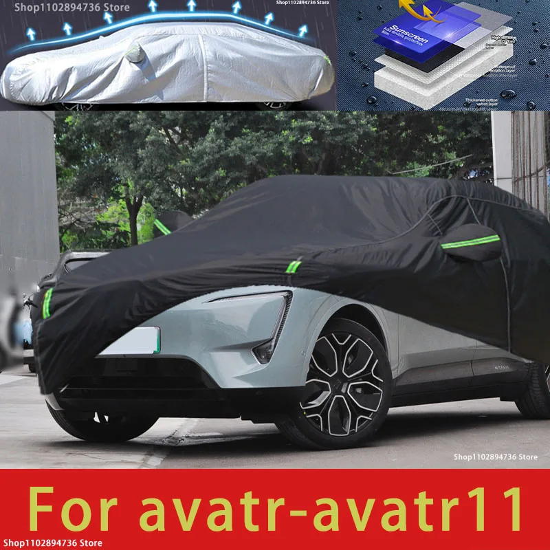 For avatr avatr11 fit Outdoor Protection Full Car Covers Snow Cover Sunshade Waterproof Dustproof Exterior black car cover