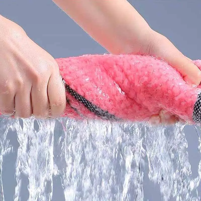 Lamgool Kitchen Towels Dishcloths Non-Stick Oil Thickened Table Cleaning Cloth Absorbent Scouring Pad Kitchen Rags Gadgets